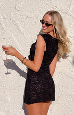 Sassie Black Lace Mini Dress Image