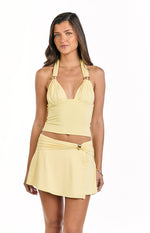 Say No More Yellow Trim Halter Top Image