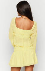Sean Yellow Chiffon Long Sleeve Top Image