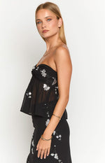 Shyla Black Strapless Top Image