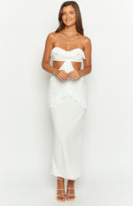 Ryder White Strapless Ruffle Maxi Dress Image