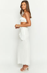 Ryder White Strapless Ruffle Maxi Dress Image