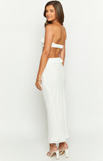 Ryder White Strapless Ruffle Maxi Dress Image