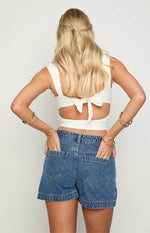 Skyline Swirl Mid Wash Denim Skort Image