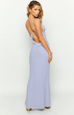 So Lovely Lilac Mesh Maxi Dress Image