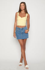 Sparks Siletto Mid Wash Denim Mini Skirt Image
