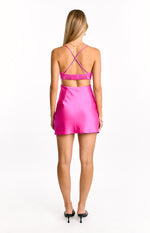 Spears Hot Pink Cut Out Party Mini Dress Image