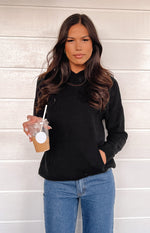 Story of Me Black Knitted Hoodie Image