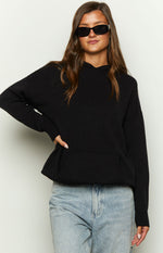 Story of Me Black Knitted Hoodie Image