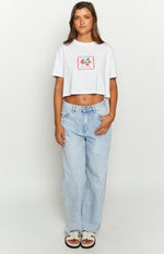 Strawberry Jewel White Cropped Tee Image
