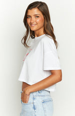 Strawberry Jewel White Cropped Tee Image