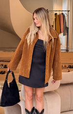 Suki Tan Suede Oversized Jacket Image