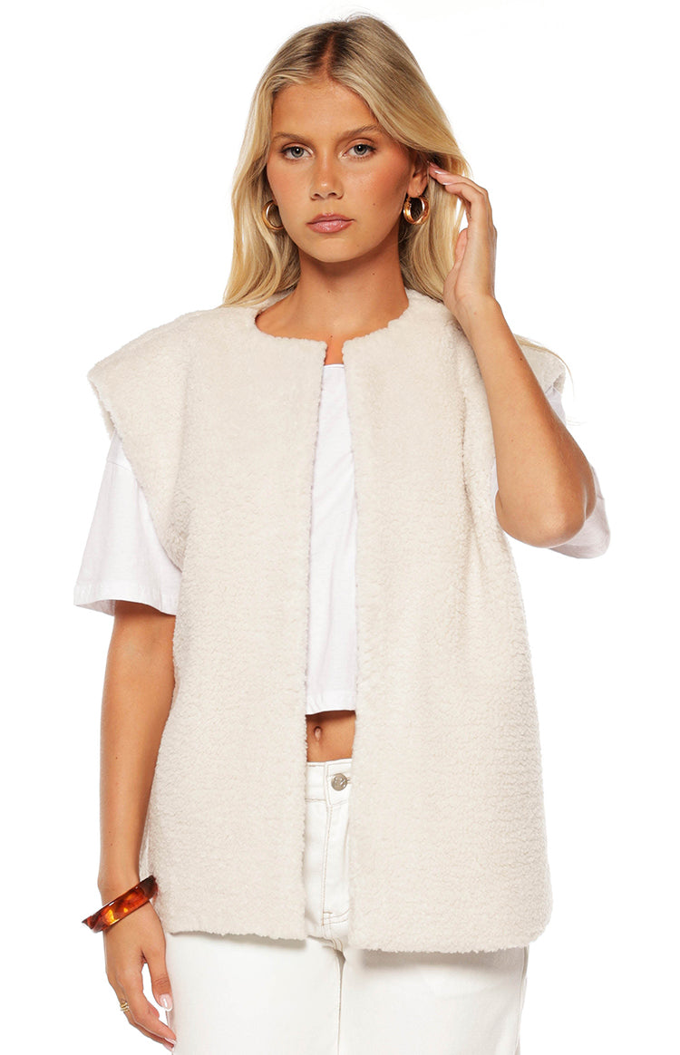 Summi Cream Teddy Fleece Vest - PRE ORDER Image