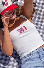 Suzie White USA Embroidered Tank Top Image