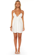 Sweet Pea White Tie Mini Dress Image