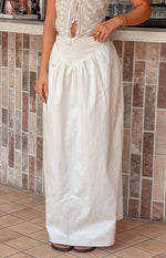 Sweetheart Swirl White Midi Skirt Image