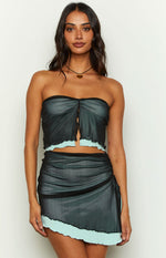 Taytum Blue Contrast Mesh Top Image