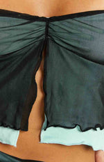 Taytum Blue Contrast Mesh Top Image
