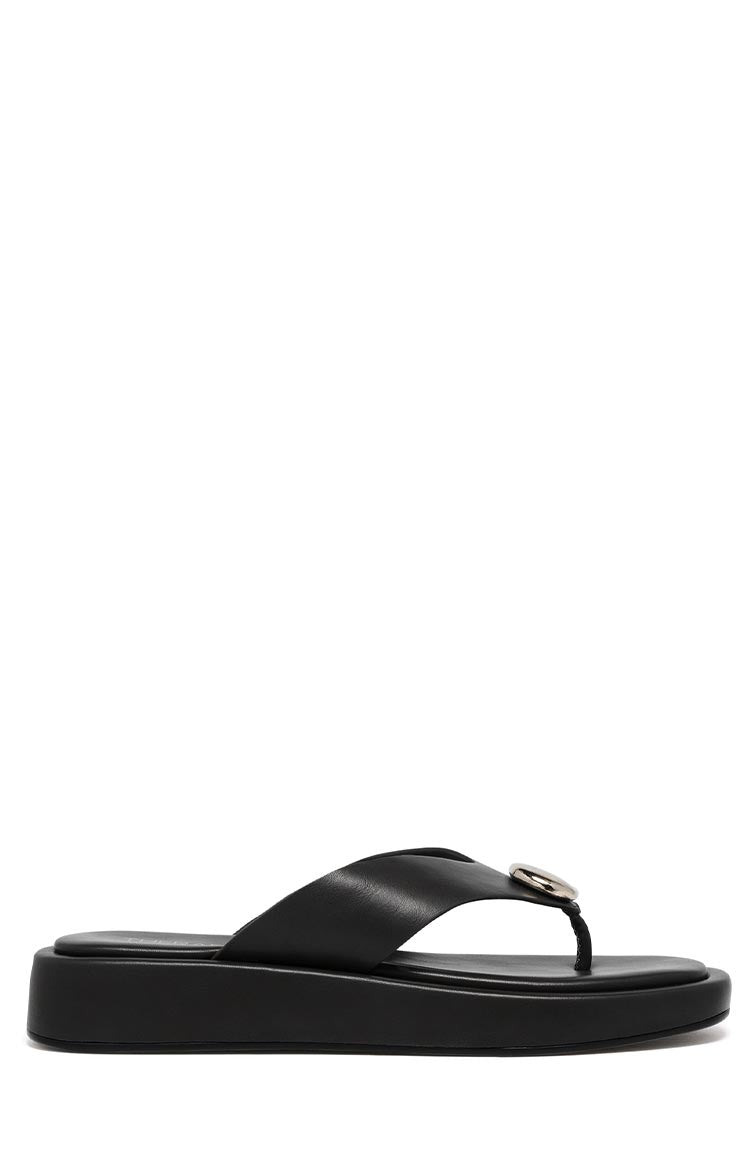 Therapy Val Black Platform Silver Trim Sandals Image