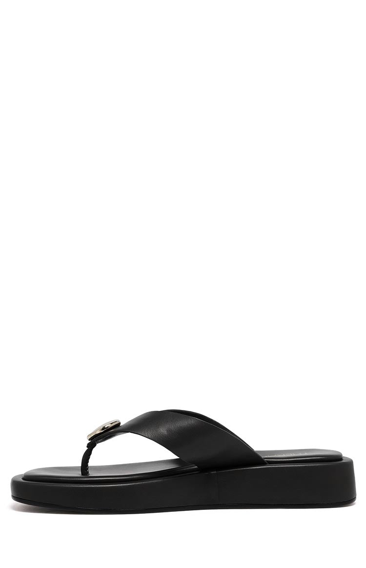 Therapy Val Black Platform Silver Trim Sandals Image