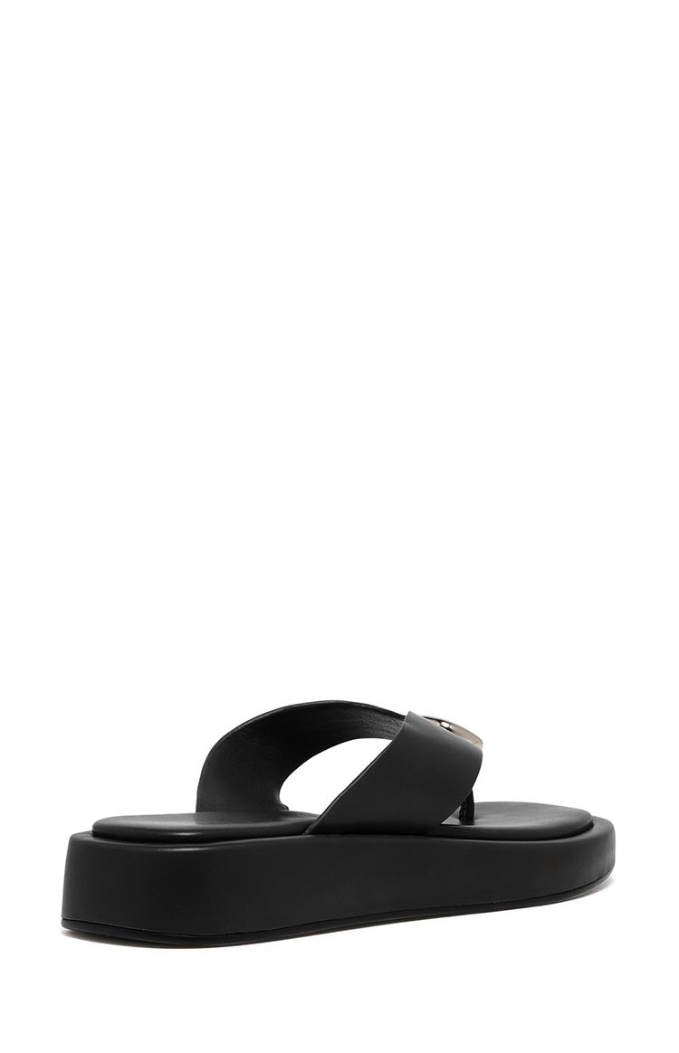 Therapy Val Black Platform Silver Trim Sandals Image