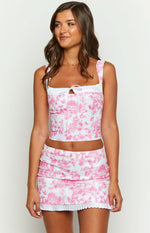 Till Forever Pink Printed Mini Skirt Image