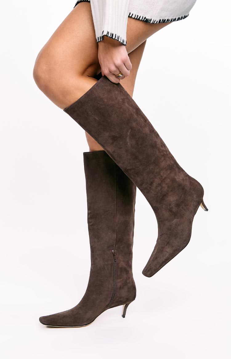 Tony Bianco Zuri Espresso Suede Calf Boots Image