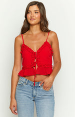 Tora Red Frill Cami Image