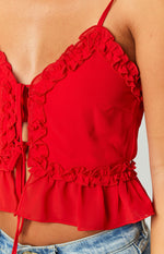 Tora Red Frill Cami Image