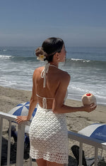 Tulip Cream Crochet Mini Dress Image
