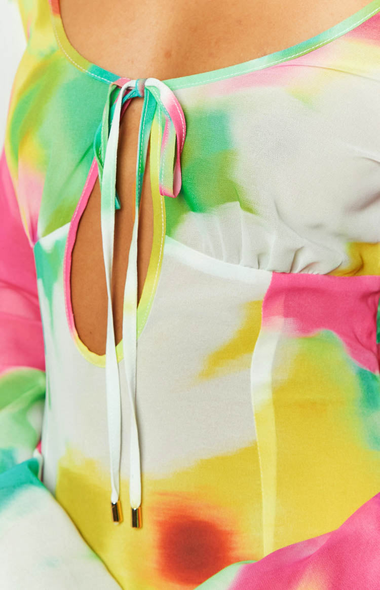 Vienna Floral Print Long Sleeve Mini Dress Image