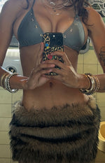 Viktor Brown Fur Mini Skirt Image