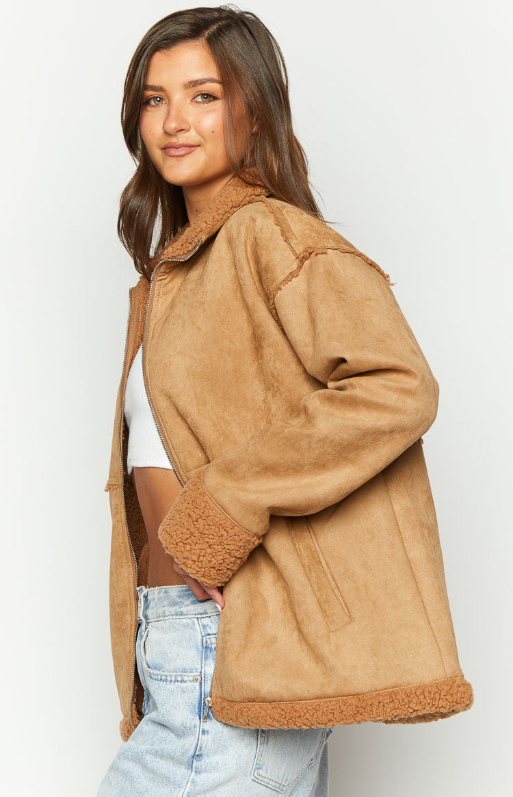 Willow Brown Suede Fur Jacket Image