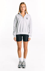 Yazmin Grey Marl Quarter Zip Jumper Image