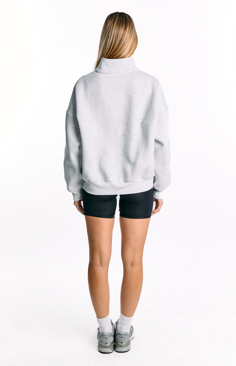Yazmin Grey Marl Quarter Zip Jumper Image