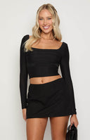 Zac Black Linen Blend Skort