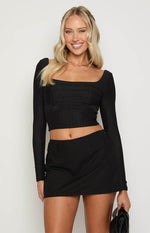 Zac Black Linen Blend Skort Image