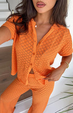Zaida Orange Knit Top Image