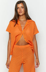 Zaida Orange Knit Top Image