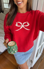 Zami Red Bow Sweater Image