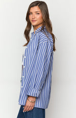 Zariah Blue Striped Long Sleeve Shirt Image