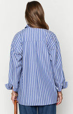 Zariah Blue Striped Long Sleeve Shirt Image