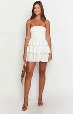 Zeke White Strapless Mini Dress Image
