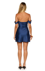 Zoella Tall Fit Navy Off The Shoulder Mini Dress Image