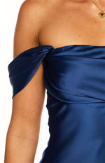 Zoella Tall Fit Navy Off The Shoulder Mini Dress Image