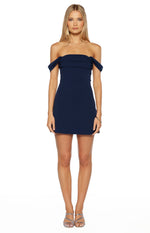 Zoella Navy Off The Shoulder Crepe Mini Dress Image