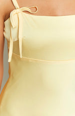 Zya Yellow Satin Maxi Dress Image