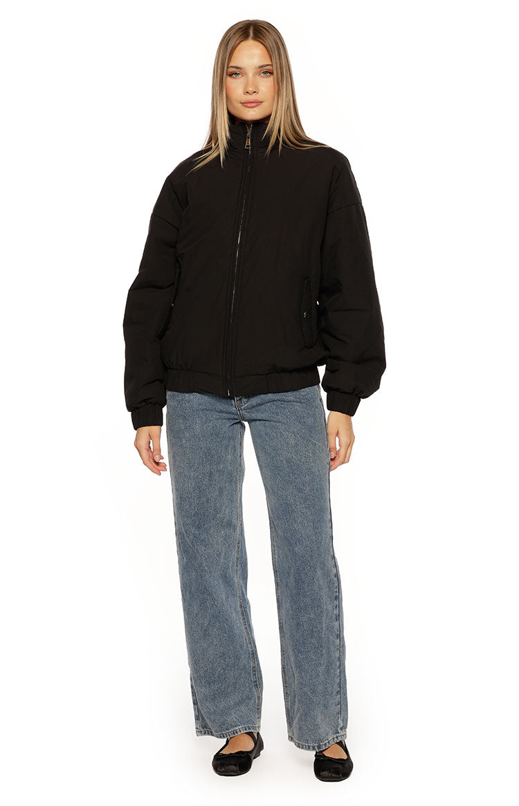 Ace Black Oversized Puffer Jacket Image