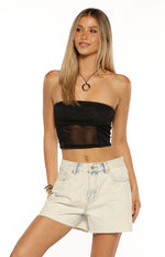 Annette Acid Wash Denim Shorts Image