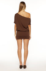 Bisou Brown Off Shoulder Mini dress Image